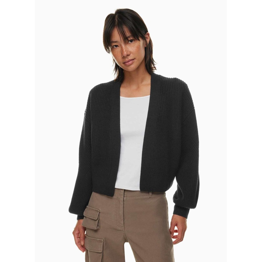 Wilfred Free Aritzia Unwind Cardigan - 100% Merino Wool - Black - Size S #112101